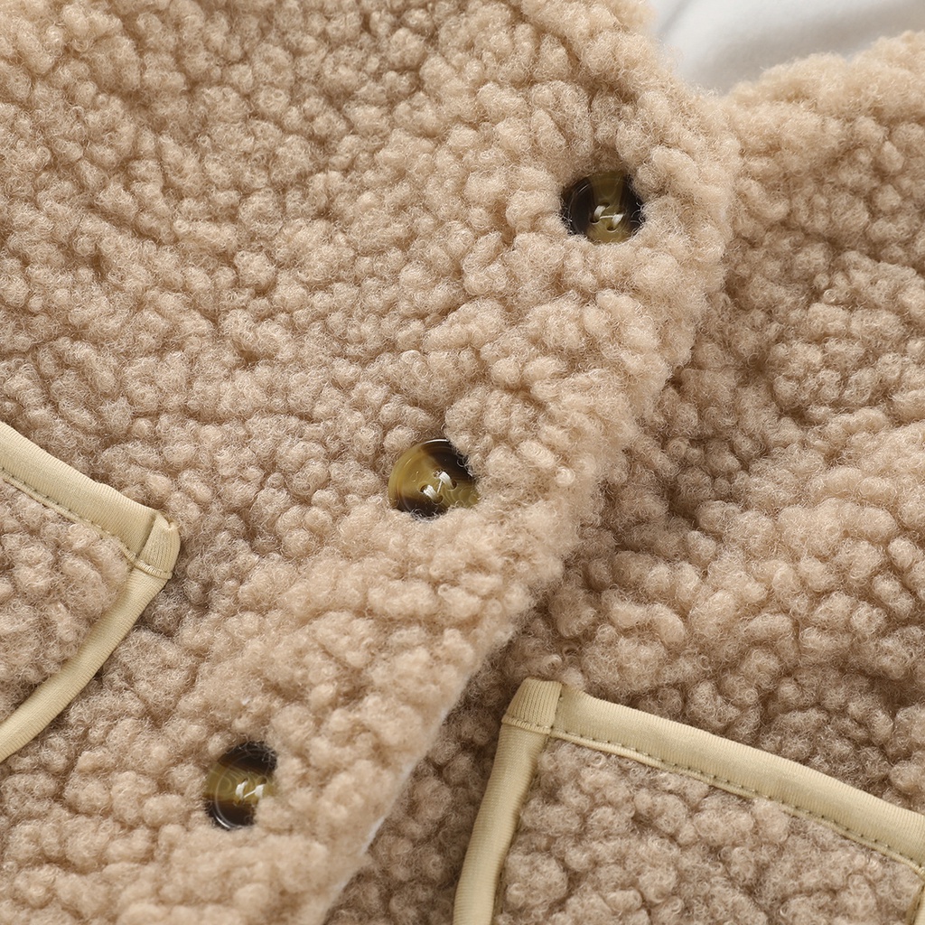 Áo Khoác Không Tay Bằng Nhung Lông Cừu Thời Trang Mùa Đông Dành Cho Trẻ Nhỏ 3-36 Tháng