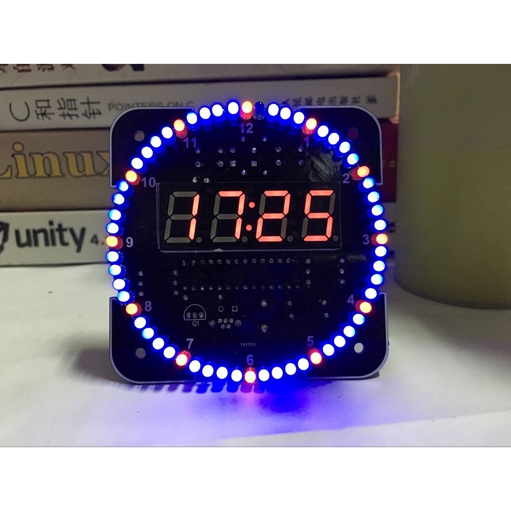 Bộ Đồng Hồ Kiểm Soát Nhiệt Độ DS1302 LED C51 Tự Lắp Ráp