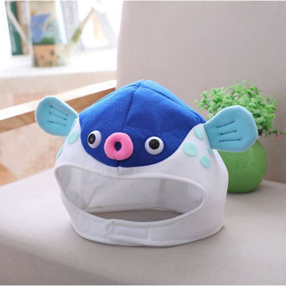 Mũ trùm đầu hình cá nóc nhồi bông dễ thương
