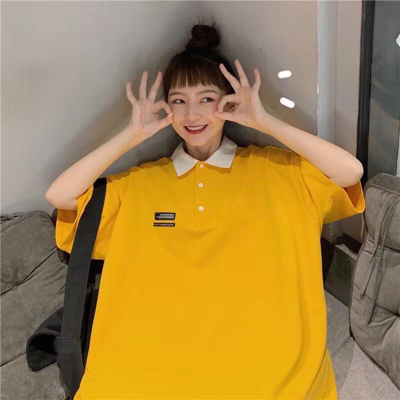 Sỉ Áo POLO phối mầu cổ cá tính from rộng unisex