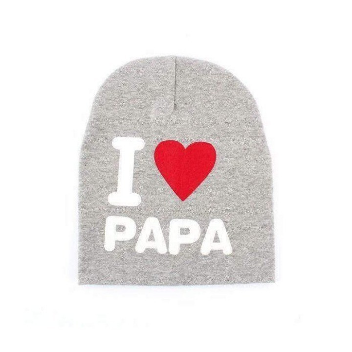 Mũ cotton I love PaPa ,MaMa cho bé
