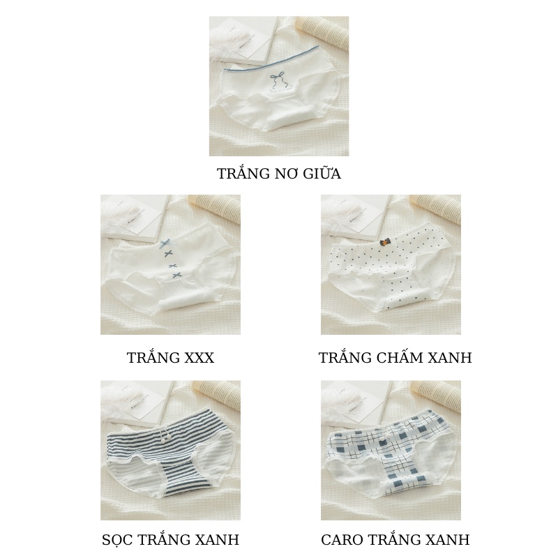 Quần lót nữ đẹp gân tăm dễ thương cotton kháng khuẩn QL42 | BigBuy360 - bigbuy360.vn