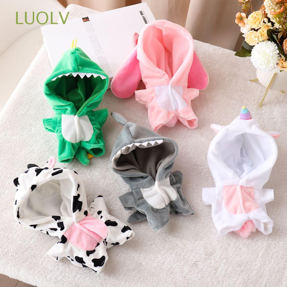 Đồ ngủ quần dài vải cotton hình khủng long cho búp bê 20cm