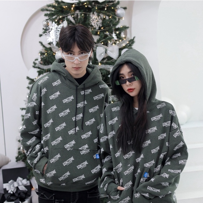 [HIPHOP] Áo Hoodies Form Rộng Nỉ Cua Mùa Đông Gonzzone - Màu Xám Rêu | BigBuy360 - bigbuy360.vn