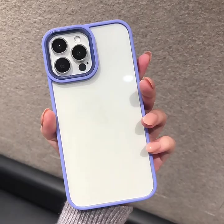 Ốp Điện Thoại Cứng Trong Suốt Viền Màu Vàng Cho iPhone 14 pro max 14 14plus | BigBuy360 - bigbuy360.vn