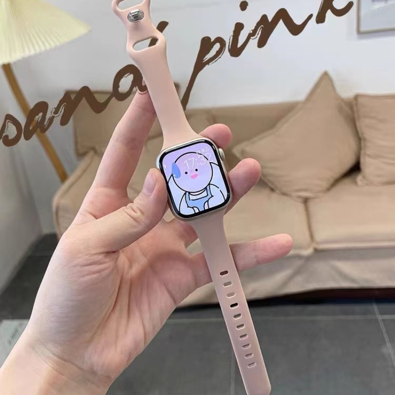 Dây Đeo Đồng Hồ Bằng Silicone Mỏng Kích Thước 41mm 40mm 45mm 44mm 49mm 38mm 42mm Cho iWatch series 8 6 3 se 7