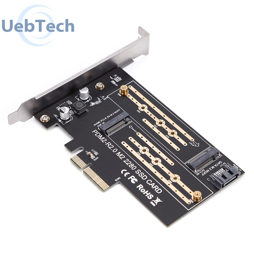 Thẻ chuyển đổi mở rộng Uebtech M.2 NVME sang PCIE SSD sang PCI-E 3.0 X4 SATA