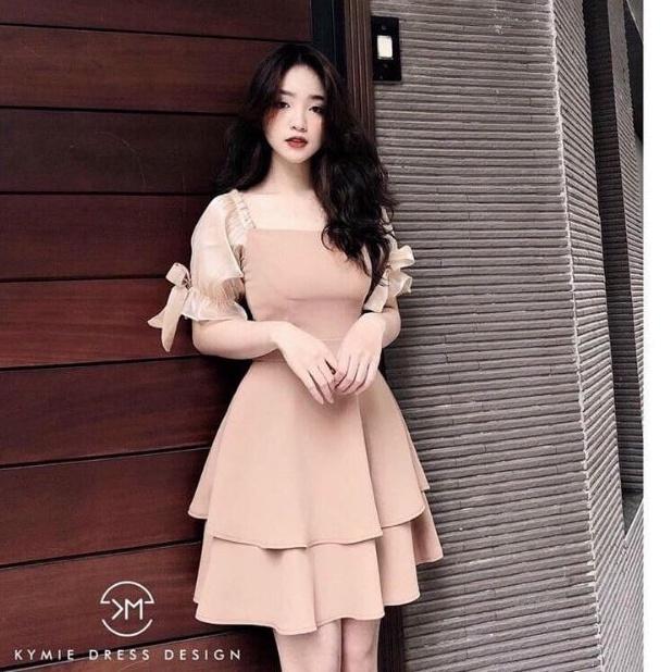 Đầm tầng phối tay lụa đẹp lắm!