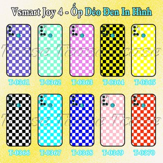 Ốp lưng Vsmart Joy 4 - Ốp dẻo đen in hình nền caro đẹp
