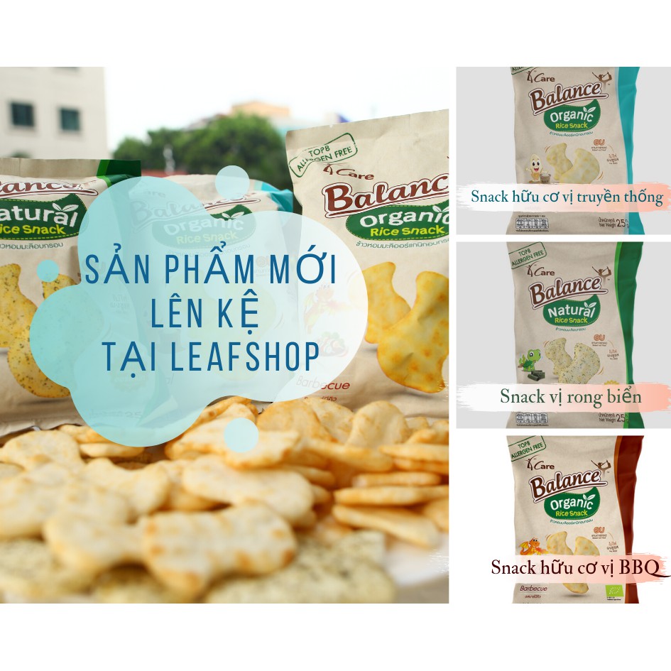 [Giảm 5% SPay & 8% Hạng Kim Cương] BÁNH SNACK GẠO HỮU CƠ 4CARE BALANCE 25G (Vị BBQ/ Truyền thống/ Rong biển)