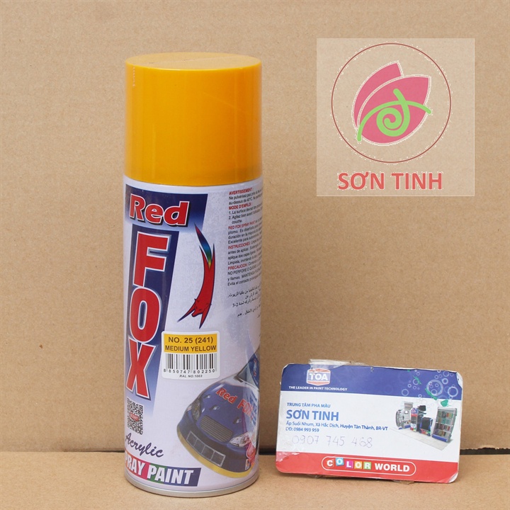 SƠN XỊT MÀU VÀNG NGHỆ MEDIUM YELLOW A241 (ATM hoặc WIN) hoặc RED FOX