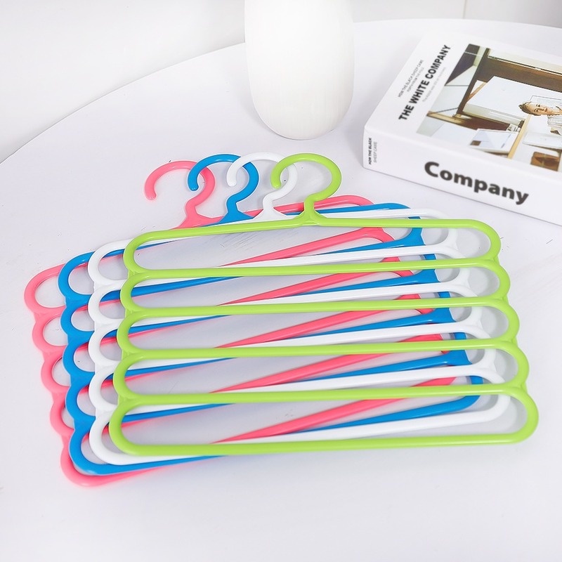 Thanh treo móc quần áo 5 Tầng Bằng Nhựa Chống Trượt Tiết Kiệm Không Gian