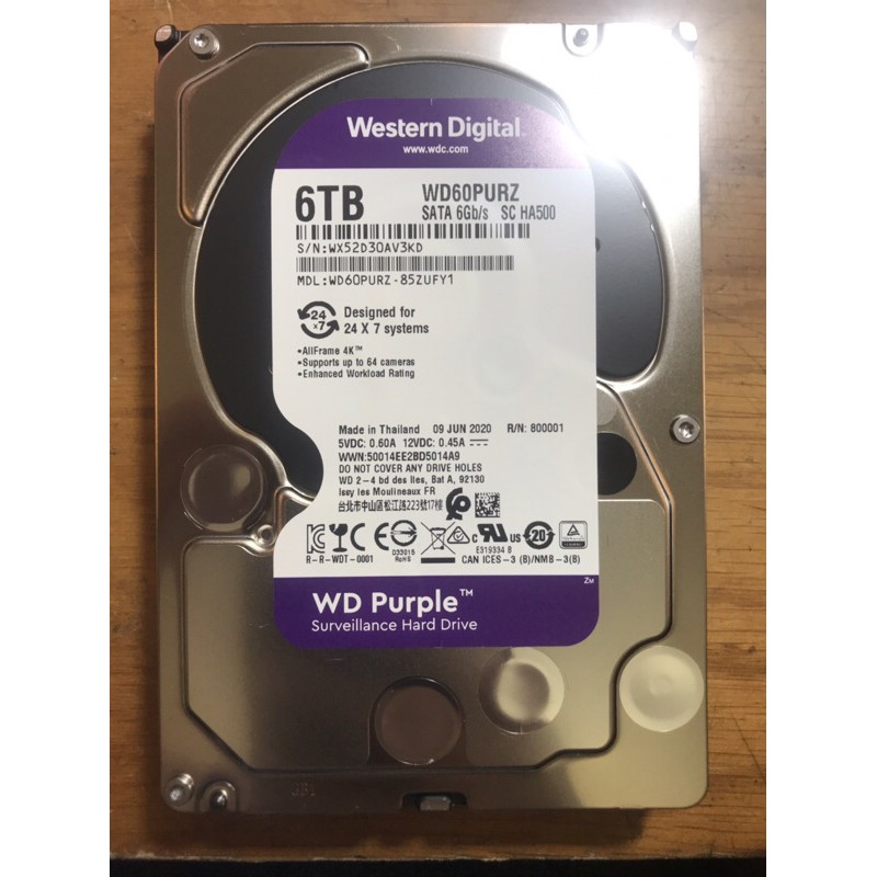 Ổ cứng HDD Western Purple 6Tb SATA3 5400rpm