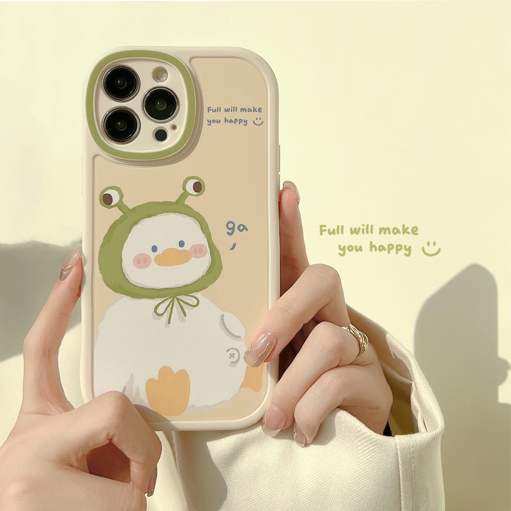 Dễ Thương Ốp Điện Thoại Mềm Mặt Nhám Bảo Vệ Toàn Diện Chống Sốc Hình Chú Vịt Cho iphone 15 14 13 pro max 12 mini 11 x xs xr 8 7 plus