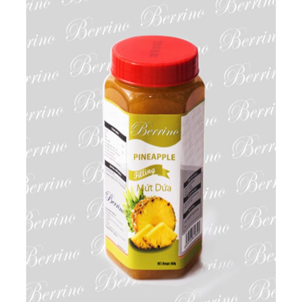 Mứt nhân dứa (có xác) pineapple filling hiệu berrino hộp 1kg
