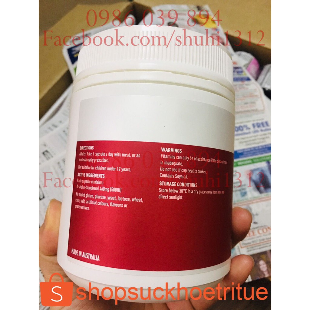 (Mẫu mới) Vitamin E 500IU Healthy care 200 viên- Úc | BigBuy360 - bigbuy360.vn