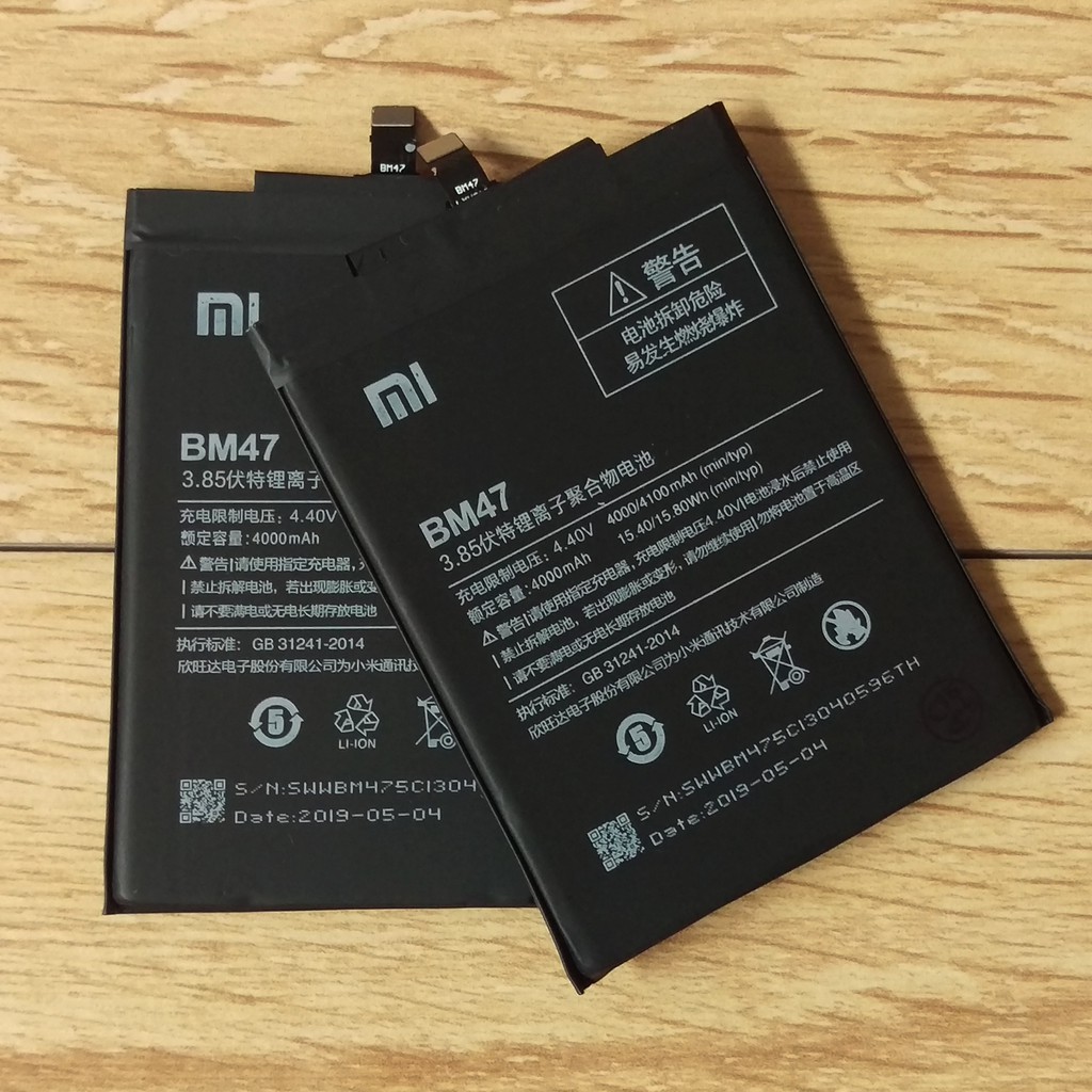 Pin Xiaomi Redmi 3 - BM47 - Pin Xiaomi Redmi 4x - BM47 -Luu y qui khach nen thao pin ra xem truoc khi mua de do bi nham