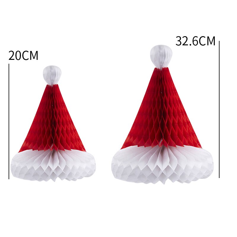 Diy creative craft handmade paper flower / merry christmas decoration lantern / home window treo đồ trang trí mặt dây chuyền / xmas honeycomb santa claus paper hats