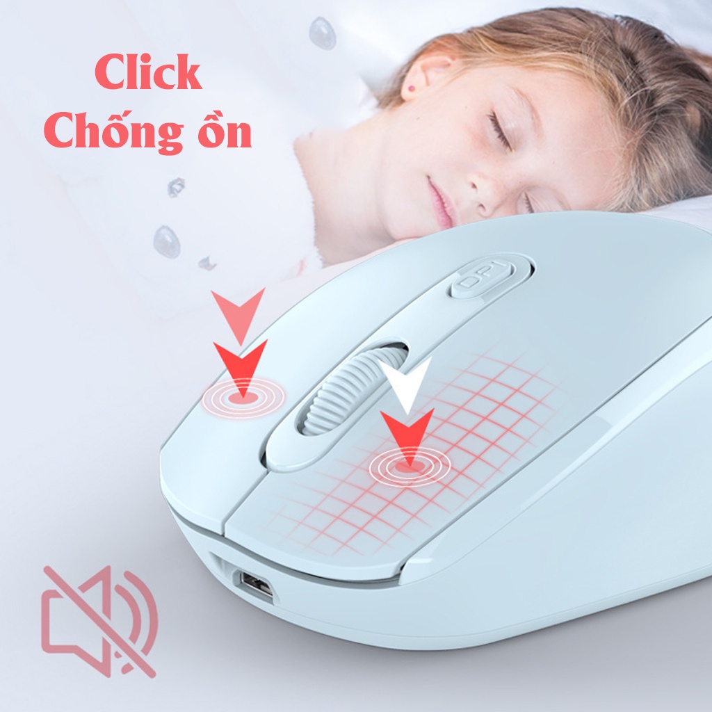 Chuột không dây PIX-LINK P100 wireless 2.4Ghz sạc pin, chống ồn, DPI1600 dùng cho máy tính, laptop, tivi-Hàng chính hãng