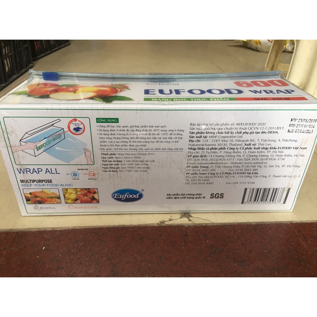 Màng Bọc Thực Phẩm EUFOOD Wrap 600 - Size 30cm x 500m