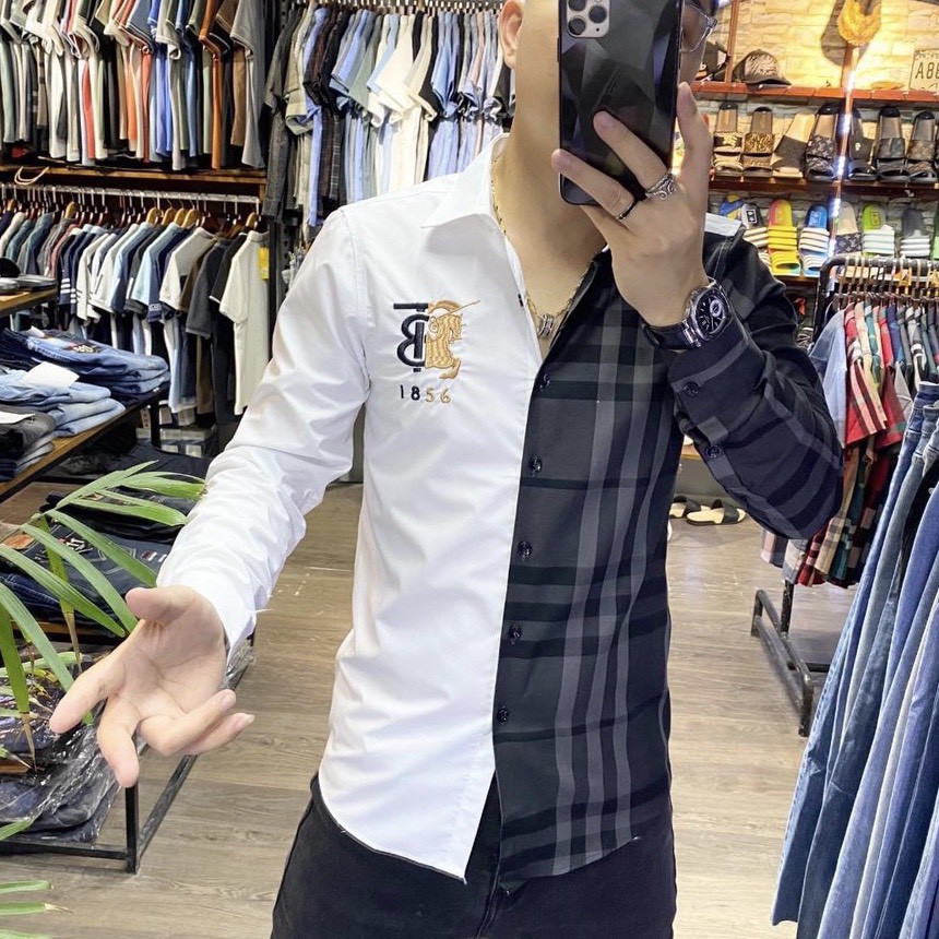 Áo sơ mi Nam Nữ 🔅FULL SIZE🔅 Áo sơ mi dài tay kẻ sọc 2 màu B B R chất vải mềm mịn Size M-L-XL-XXL 45-75kg | BigBuy360 - bigbuy360.vn