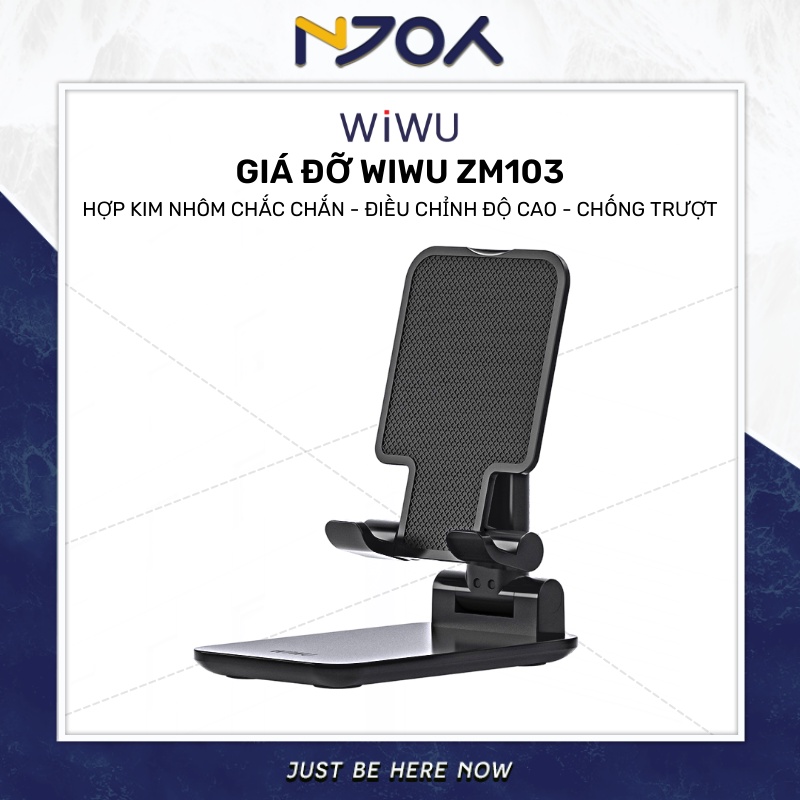 Giá Đỡ Điện Thoại WIWU ZM103 Chất Liệu Hợp Kim Nhôm Chống Trượt Điều Chỉnh Độ Cao Cho iPhone Samsung Xiaomi Oppo Huawei