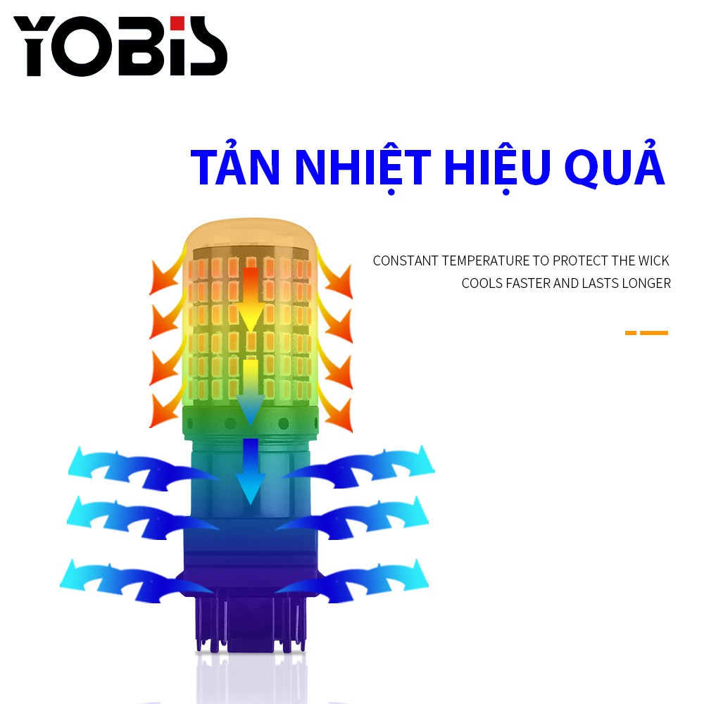 Đèn LED Phanh Stop Hậu Lùi Xi Nhan SIÊU SÁNG CAO CẤP YOBIS 21W chân cắm T20 7440 7443 1156 1157 cho Ô Tô Xe Hơi