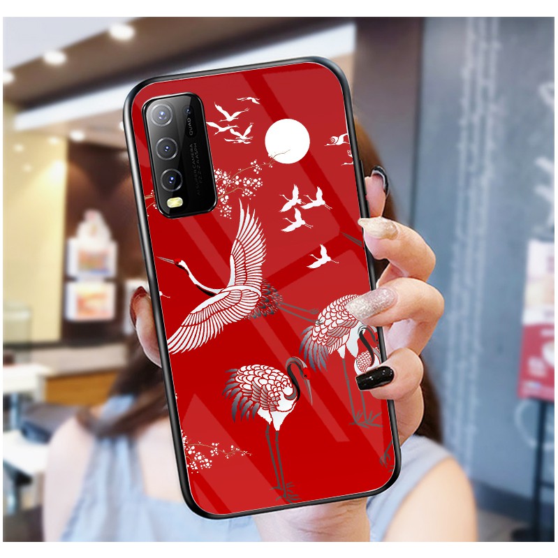 Ốp Lưng VIVO Y20,Y20S, Y12S  mặt kính cường lực cao cấp