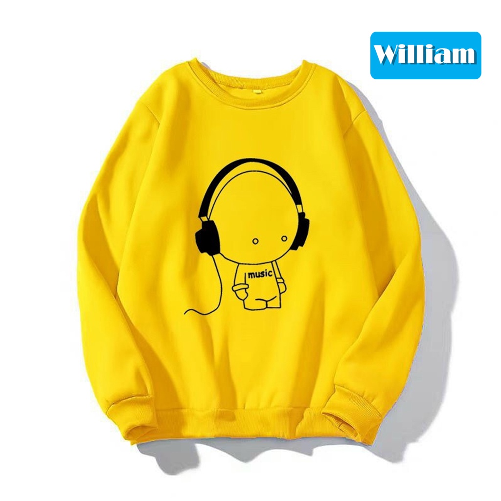 [FREESHIP_50K] Áo sweater nam nữ in hình Cậu Bé Nghe Nhạc dễ thương, chất nỉ dày dặn William - DS122