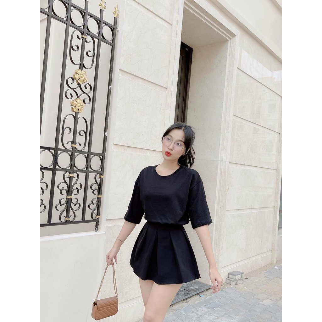 Áo Thun Trơn Nam Nữ Phông Unisex Tay Lỡ Form Rộng Cổ Tròn Nhiều Màu Ảnh Thật Shop Chụp ( 65 kg mặc vừa )