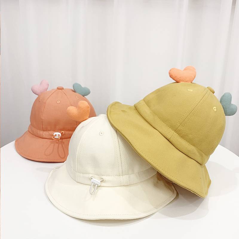 Mũ xô thiết kế tai hình trái tim chống nắng thời trang cho bé