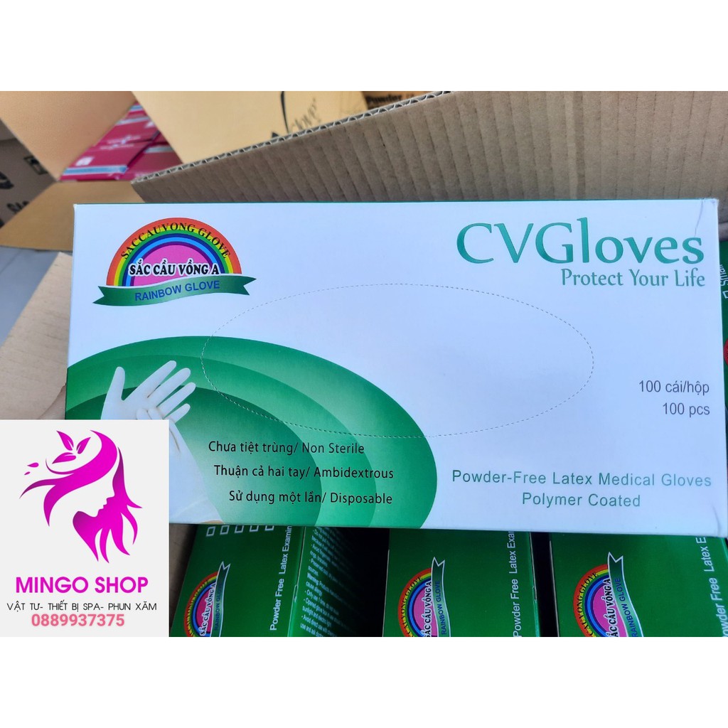 Găng tay cao su y tế CVGlove Không bột (100 chiếc/hộp)-Loại Dày, dai