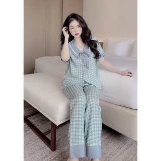 Pijama lụa mango loại 1, đồ bộ thiết kế chuẩn form, tay ngắn quần dài, lụa mát thấm hút, pijama cute xinh xắn, hottrend