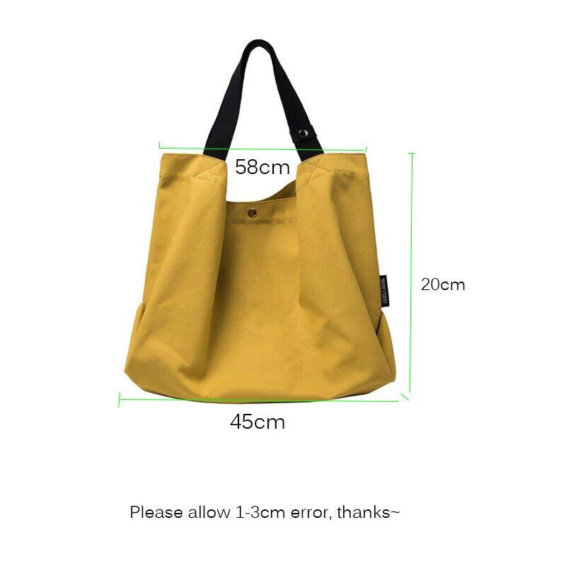 Túi Xách Canvas Màu Trơn Cỡ Lớn Thời Trang Cho Nữ ZY168