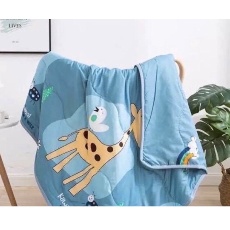 Chăn Điều Hoà Chăn Cho Bé Đi Học -Chăn Cotton Hình Ngộ Nghĩnh Khổ Rộng 1.1m*1.4m