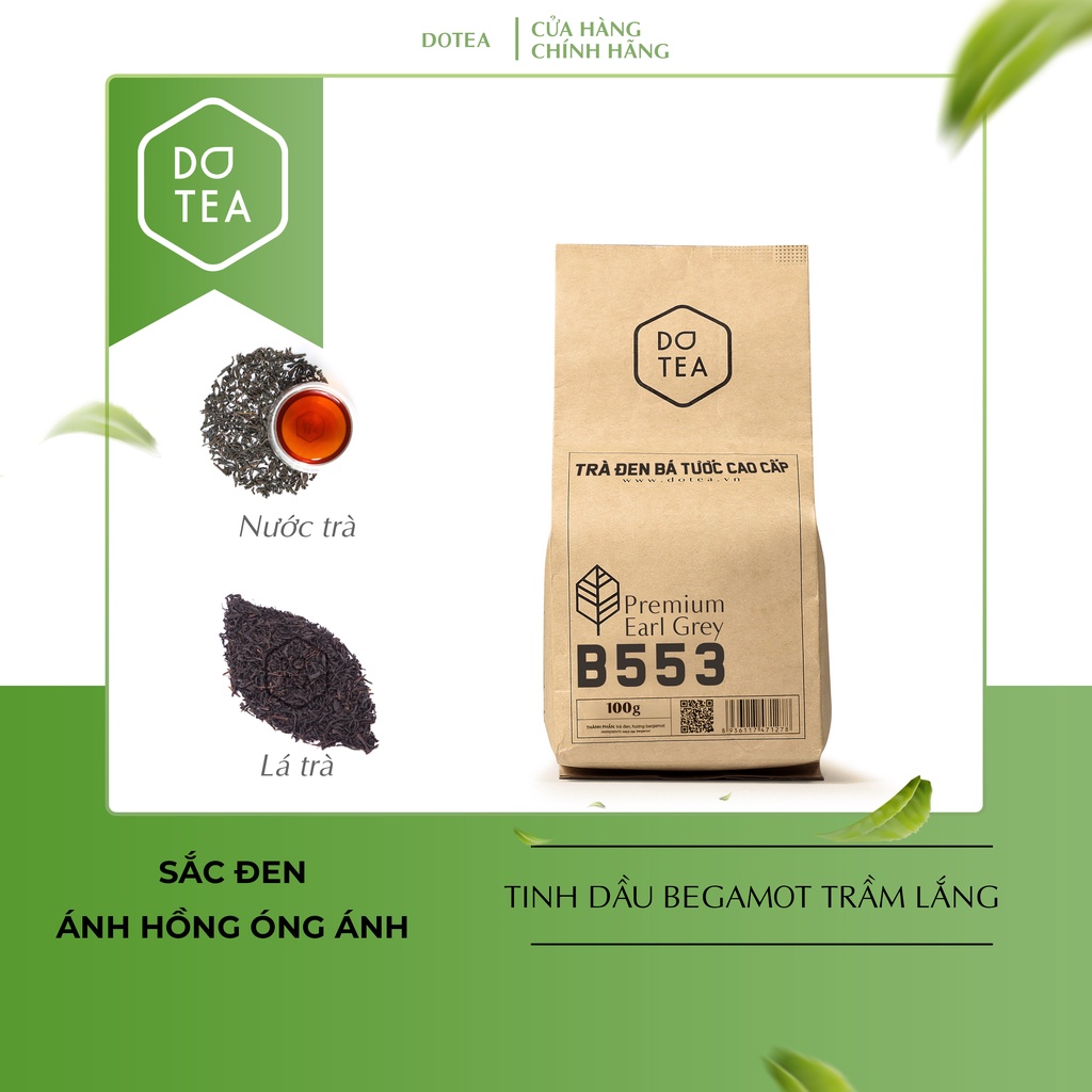 Trà đen bá tước cao cấp B553 Dotea 100g vị thơm tao nhã hương Bergamot nồng nàn nguyên liệu trong pha chế đậm vị trà