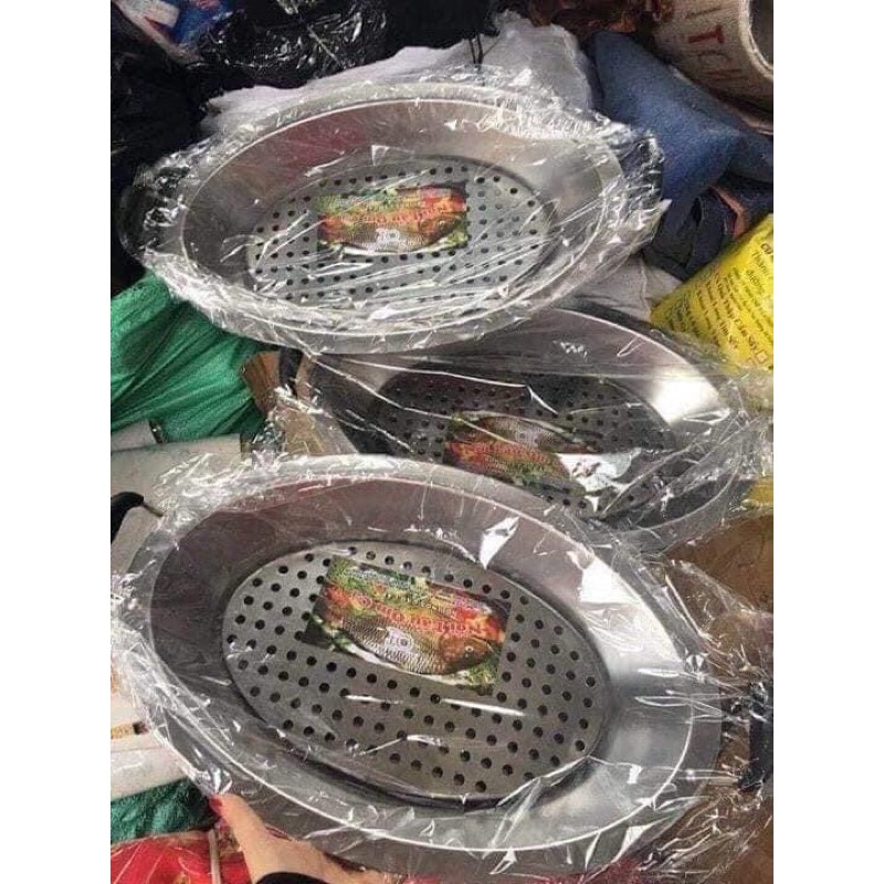 Khay cá chép om dưa có vỉ hấp dài 50cm, rộng 30cm