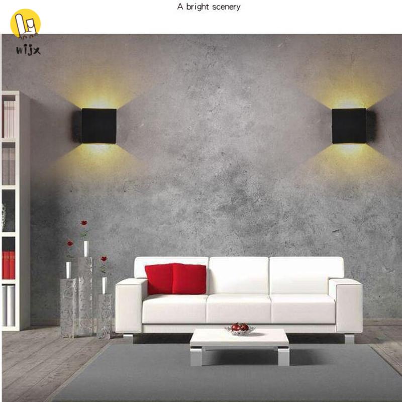 Đèn Led Cob 6w Gắn Tường Bằng Nhôm Màu Trắng / Đen Chống Thấm Nước Phong Cách Bắc Âu Hiện Đại Cho Phòng Ngủ / Cầu Thang
