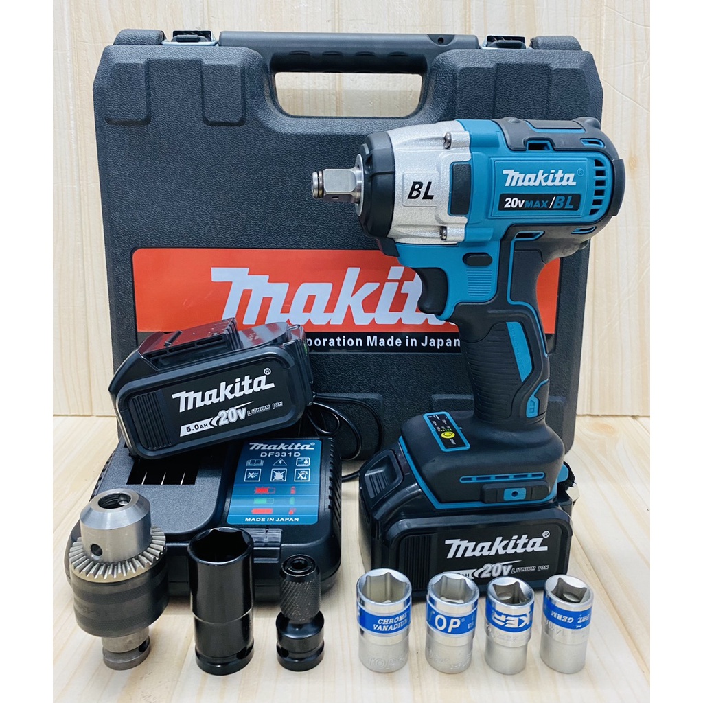Máy siết bulong dùng pin không chổi than Makita 650NM - Tặng kèm bộ phụ kiện 7 chi tiết cao cấp