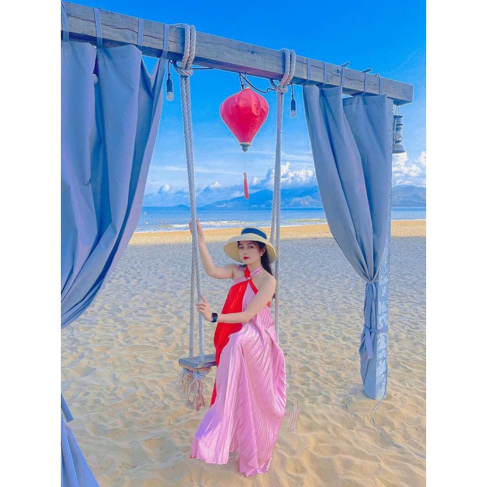 Đầm Cổ Yếm, Váy Maxi Dập Ly V34, Chất Lụa Mềm Mướt, Hot Nhất Hè 2021 Cho Dáng Dài Miên Man Và Những Shot Ảnh Để Đời