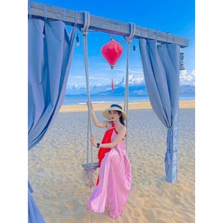 Đầm Maxi Cổ Yếm,Váy Maxi Dập Ly V344, Chất Lụa Mềm Mướt, Hot Nhất Hè 2021 Cho Dáng Dài Miên Man Và Những Shot Ảnh Để Đời