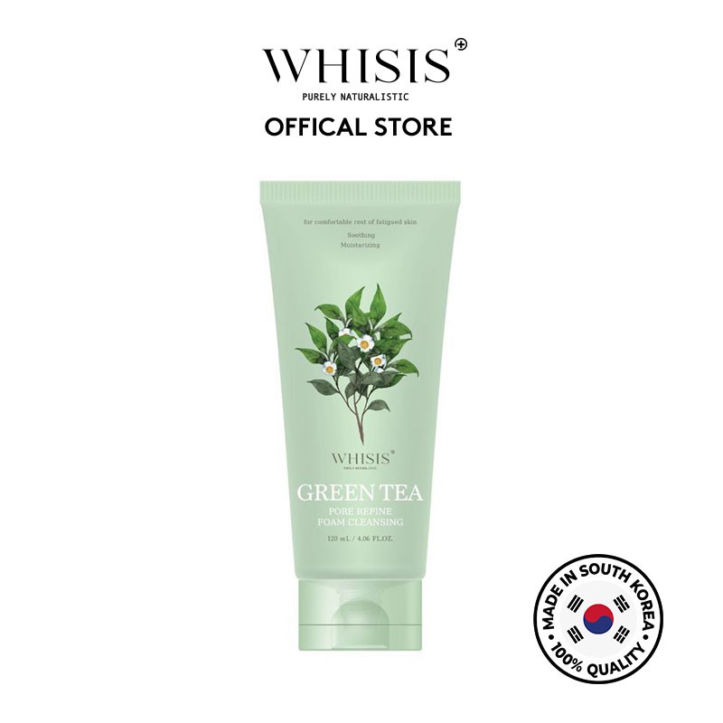 Sữa rửa mặt trà xanh giảm mụn làm sạch sâu lỗ chân lông Whisis dung tích 120ml | BigBuy360 - bigbuy360.vn
