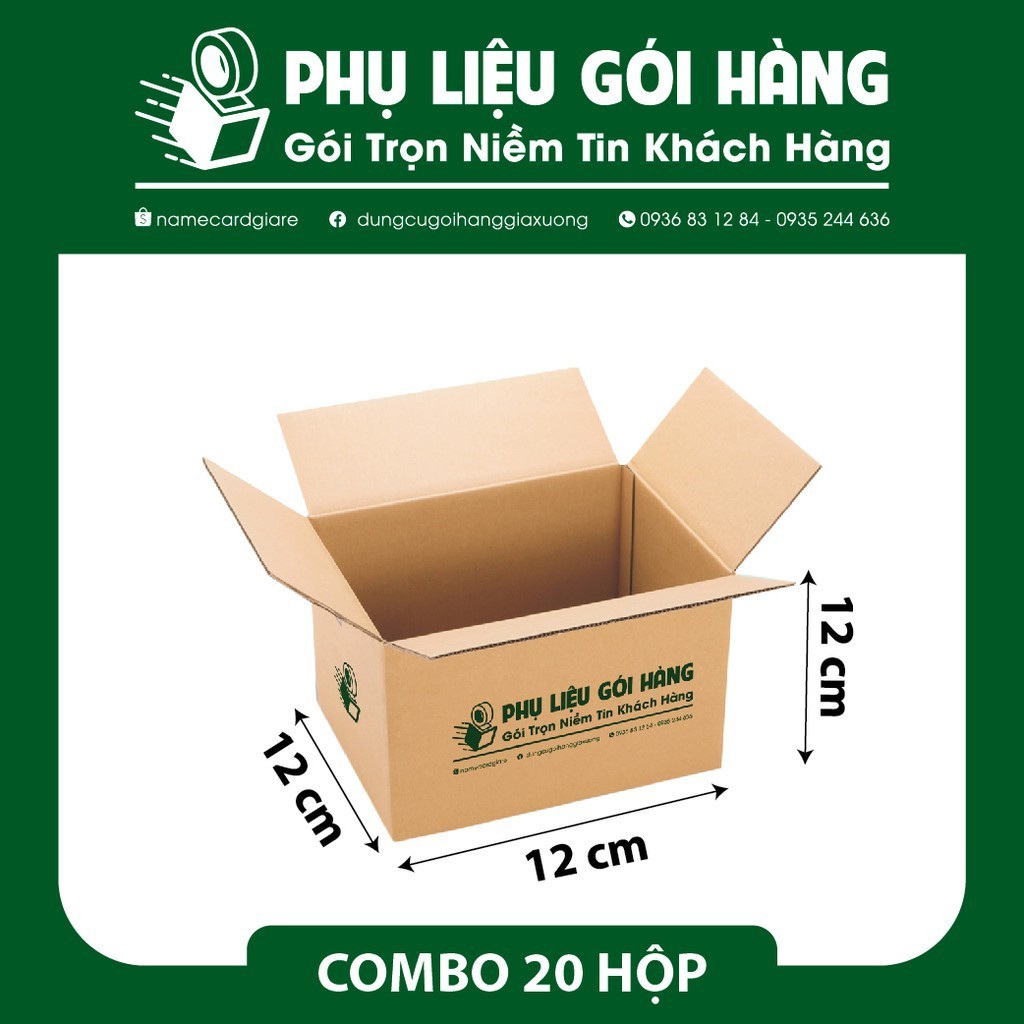 COMBO 20 HỘP CARTON SHIPCOD SIZE 12x12x12 - CARTON 3 LỚP SÓNG B