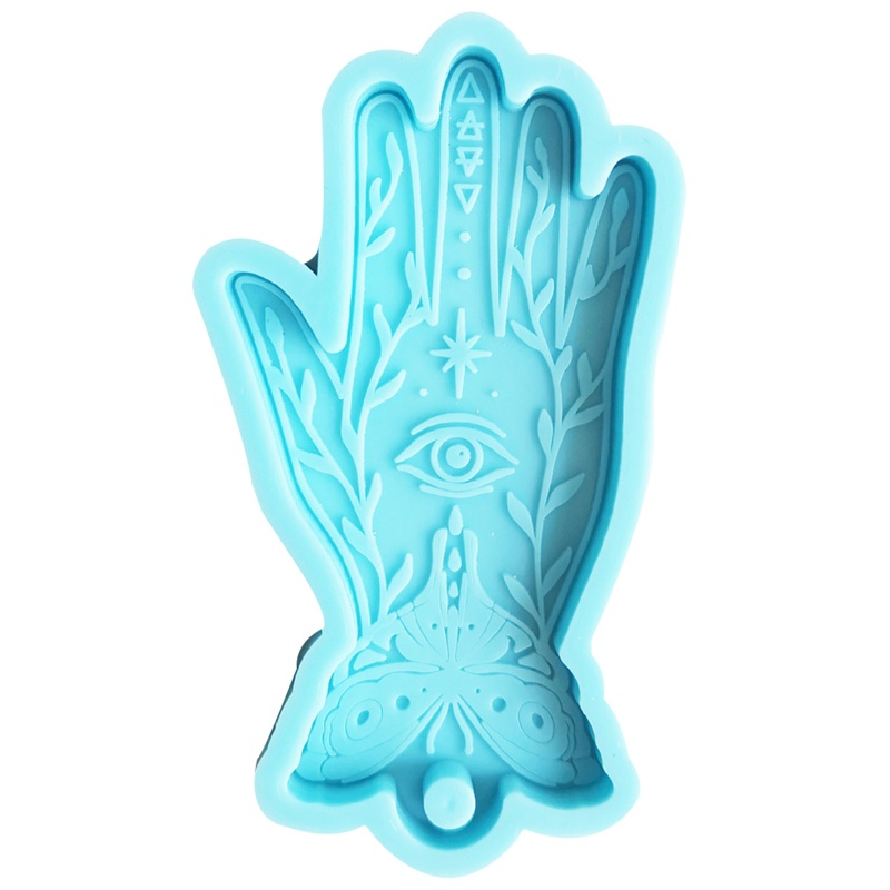 Khuôn Silicone Làm Móc Khóa Hình Bàn Tay Fatima Sáng Bóng DIY