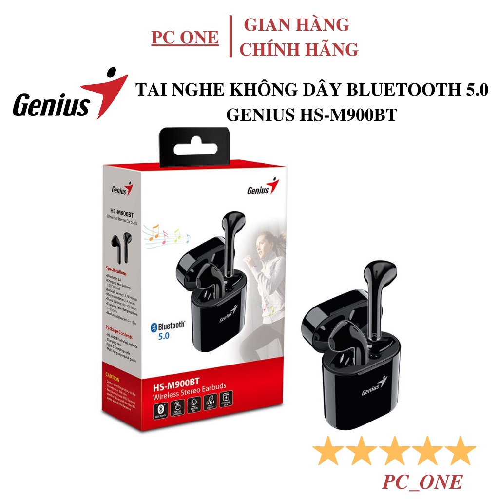 Tai nghe không dây Bluetooth 5.0 GENIUS HS-M900BT - Hàng chính hãng