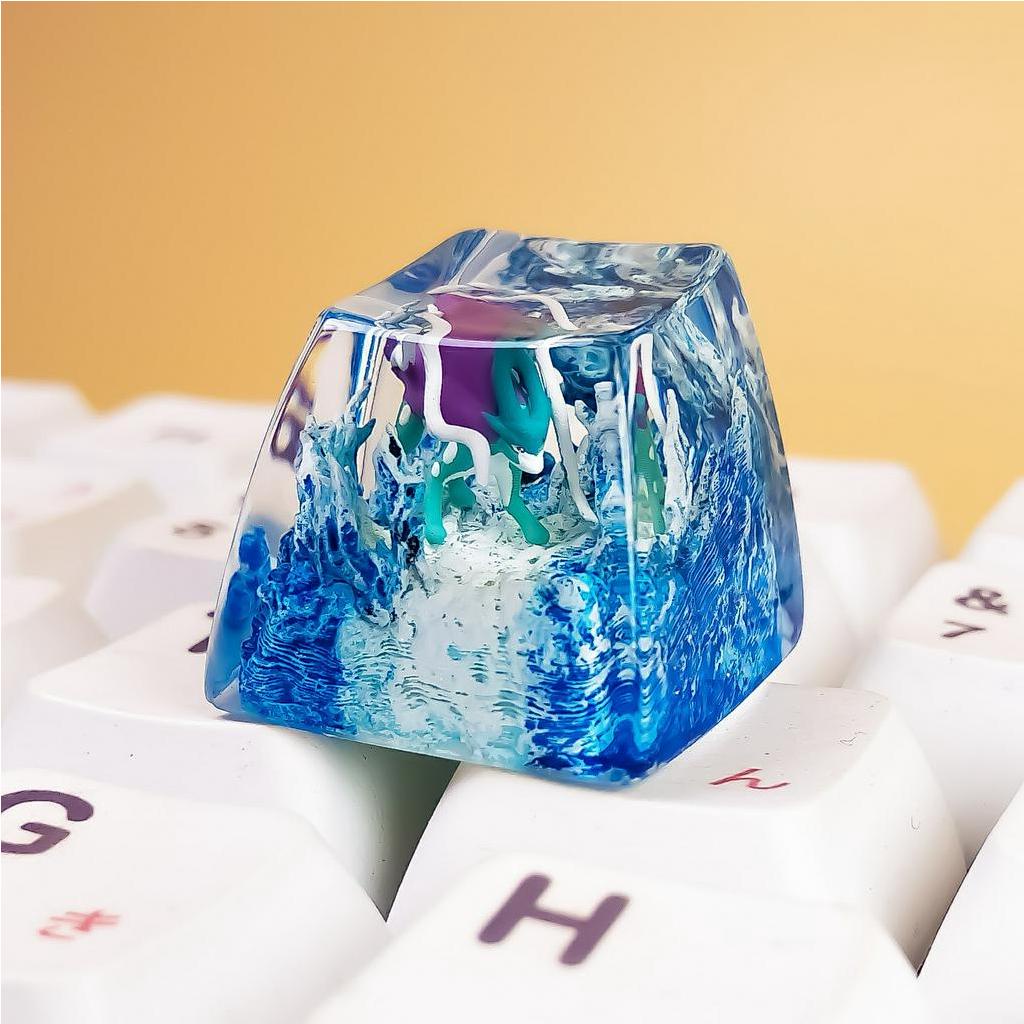 Nút bàn phím Pokemon, nút bàn phím Suicune , Bàn phím nhân vật hoạt hình - Suicune  keycap, POKÉMON Artisan Keycap