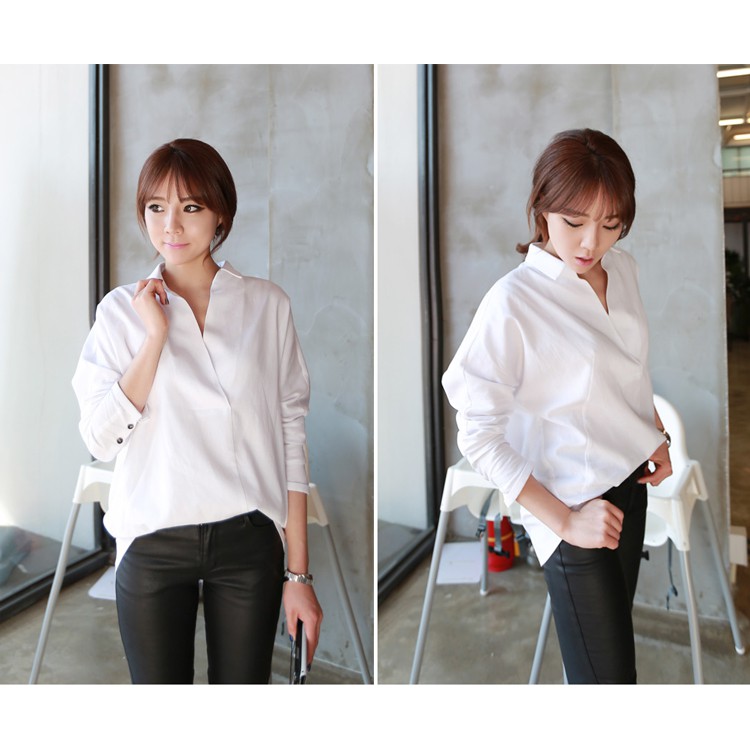 Hàng Xịn Xò Gía Tốt Cuối Năm - Áo Sơ Mi Form Rộng Nút Sau - Áo Sơ Mi Nữ AS061 - AS061 | BigBuy360 - bigbuy360.vn