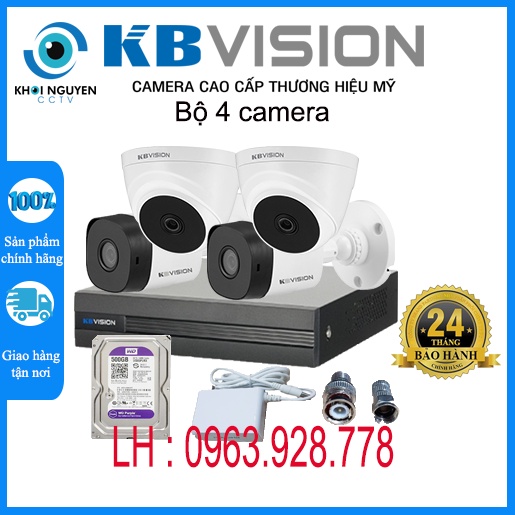 Trọn bộ  Camera quan sát KBVISION 2.0 Megapixcel Full HD 1080P