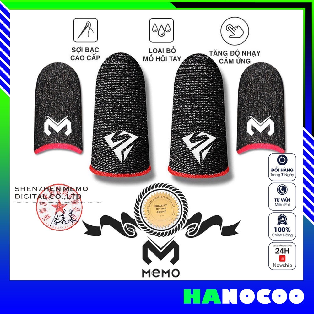 Bao tay chơi game pubg ff MEMO SHEZI giá rẻ 2 ngón siêu nhạy cao cấp giá rẻ chống mồ hôi