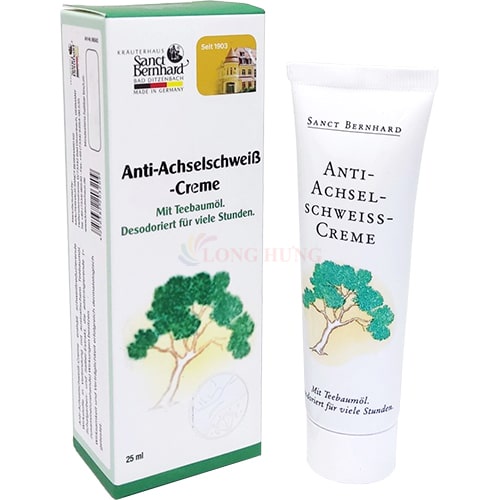 Kem khử mùi cơ thể Sanct Bernhard Anti-AchselschweiB-Creme chiết xuất tinh dầu tràm trà (25ml/100ml)